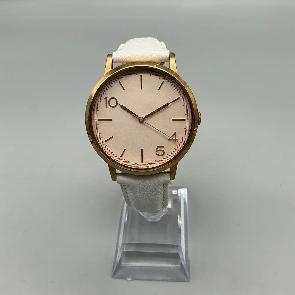 Fossil Forty Five Ten Womens Watch 40mm Rose Gold Tone FFTC1001 New Battery